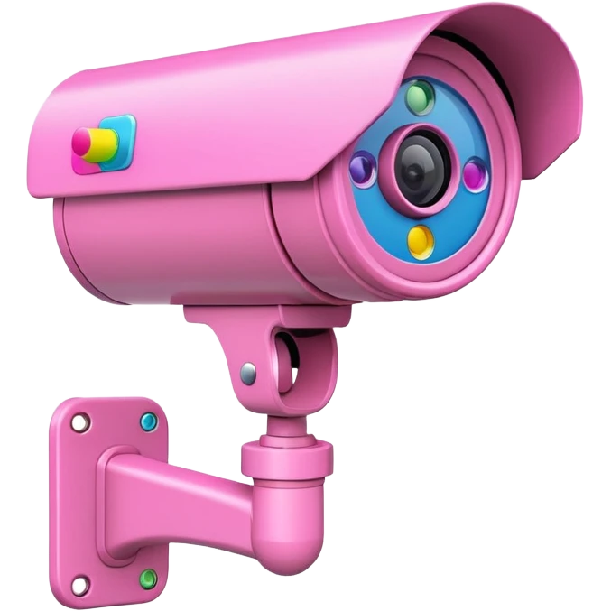 Security Camera pink with stickers 812 emoji