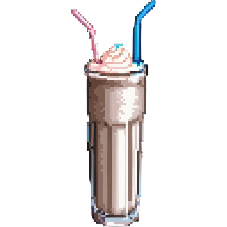 milkshake in a tall glass with a straw emoji