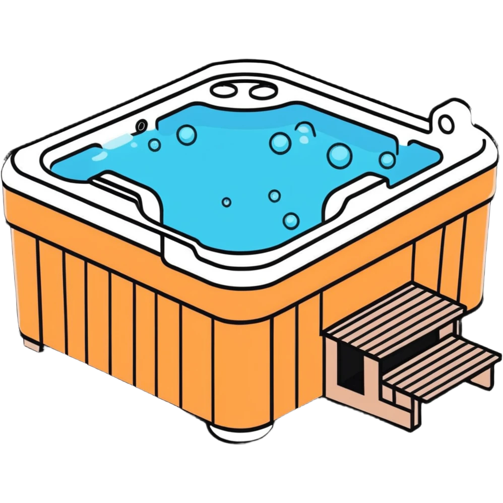 outdoor jacuzzi hot tub with bubbles emoji