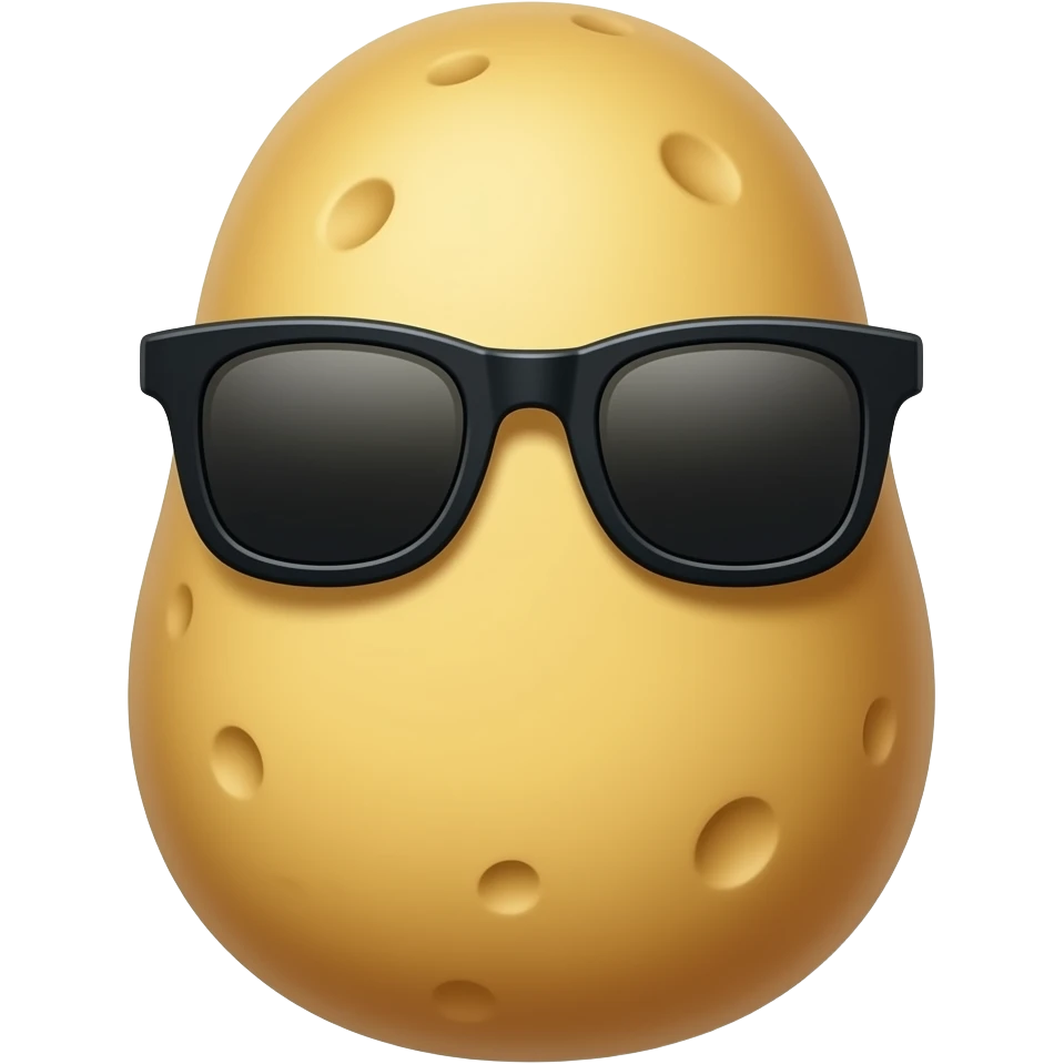 Potato wearing sunglasses emoji