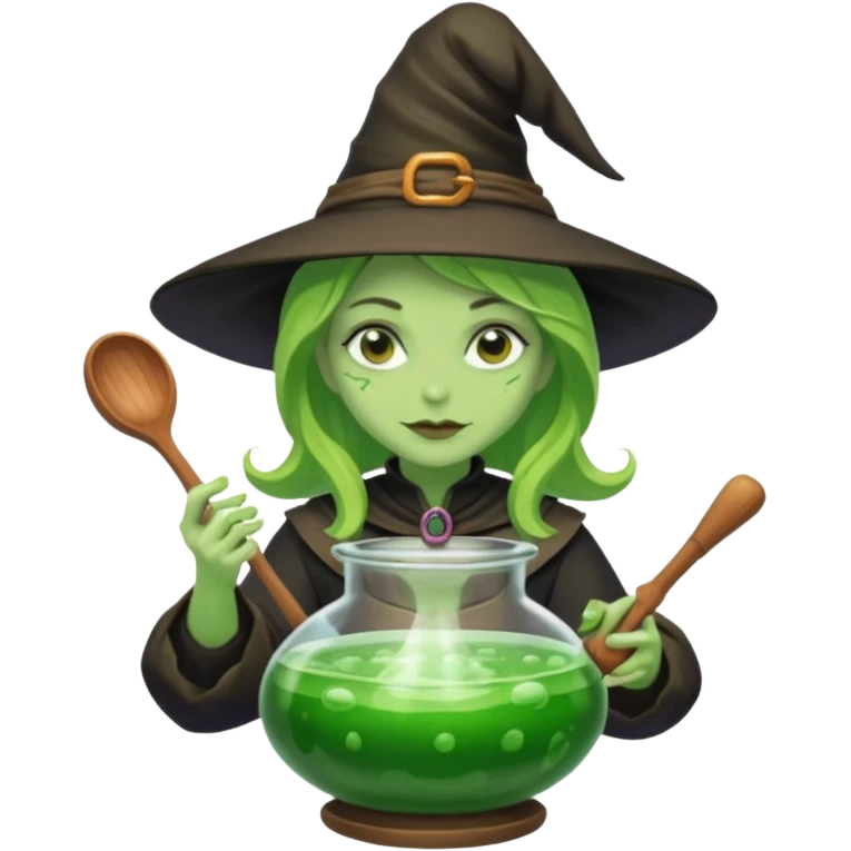 green witch cooking potion emoji