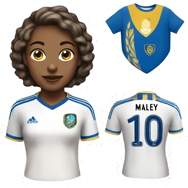 Jesse Maley female leeds united shirt and badge emoji