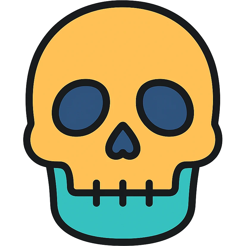 colored skeleton head icon emoji