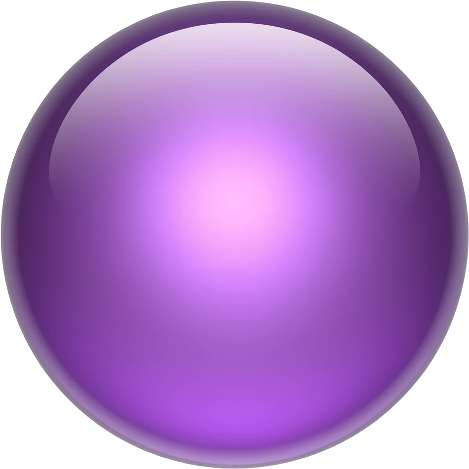 a 3D purple shiny reflective sphere emoji