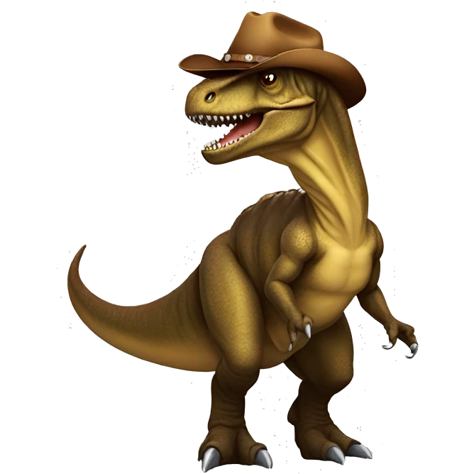 tyrannosaurus rex with a cowboy hat emoji