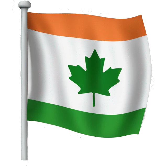 genrate flag with chinar/maple leaf in middle of kashmir  emoji