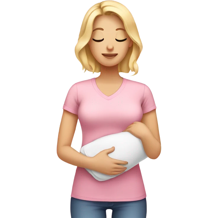 postpartum. blonde woman. light pink shirt. heating pad with cord emoji