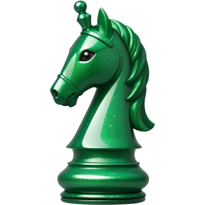 green glitter chess piece knight emoji