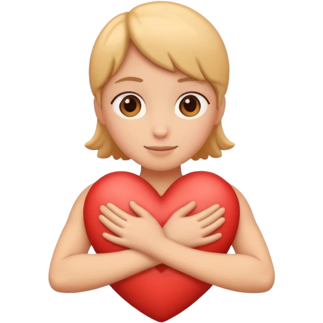 Un corazón con unos brazos abrazándolo  emoji