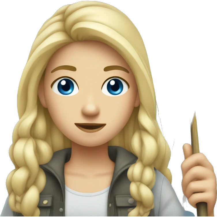 teen blonde hair blue eyes fishing emoji