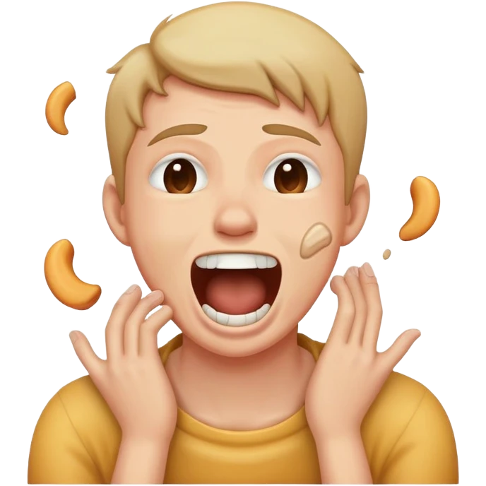 a person choking itself while laughing  emoji