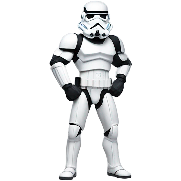 I Want a stormtropper from Star Wars doing the Most mascular posing brom Bodybuilding  emoji