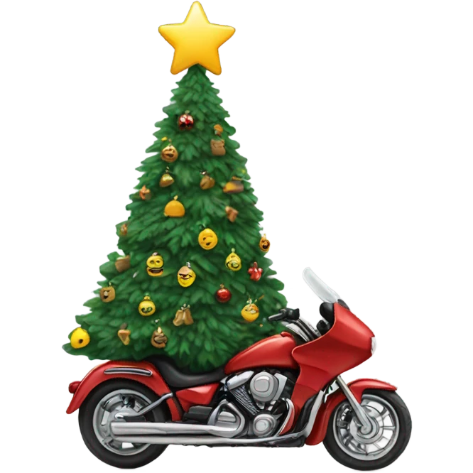 Biker Christmas tree  emoji