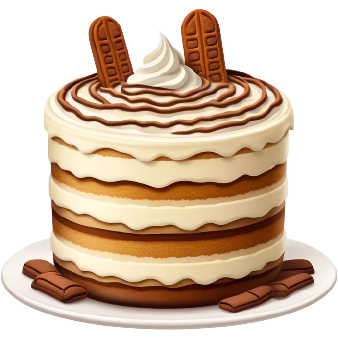 Cinematic Realistic Tiramisu Dessert Emoji, featuring layers of coffee‚Äêsoaked ladyfingers and mascarpone cream dusted with cocoa rendered with delicate textures and warm, inviting lighting. emoji