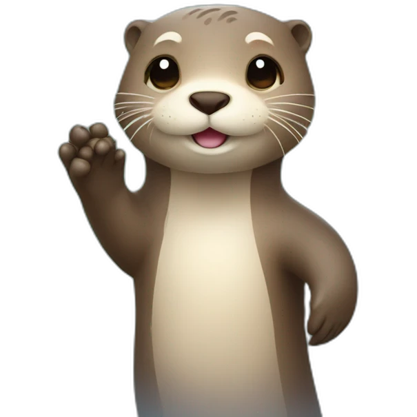 Otter with sparkles, holding hand emoji