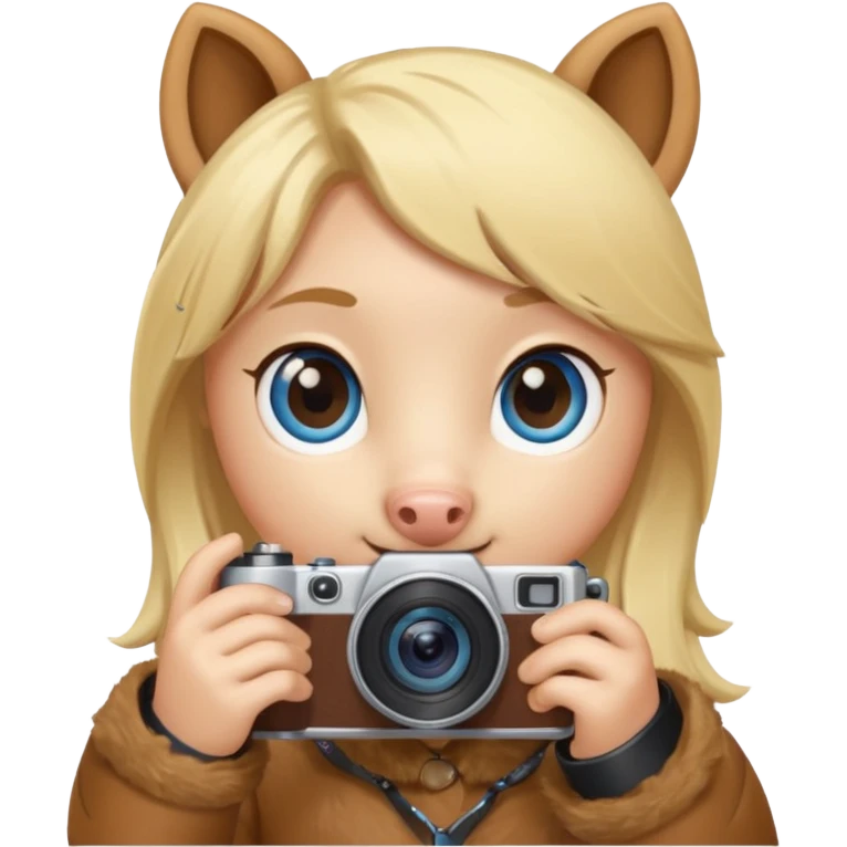 blonde pony taking photo emoji