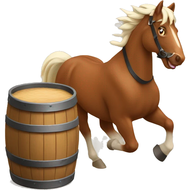 Horse running barrels  emoji
