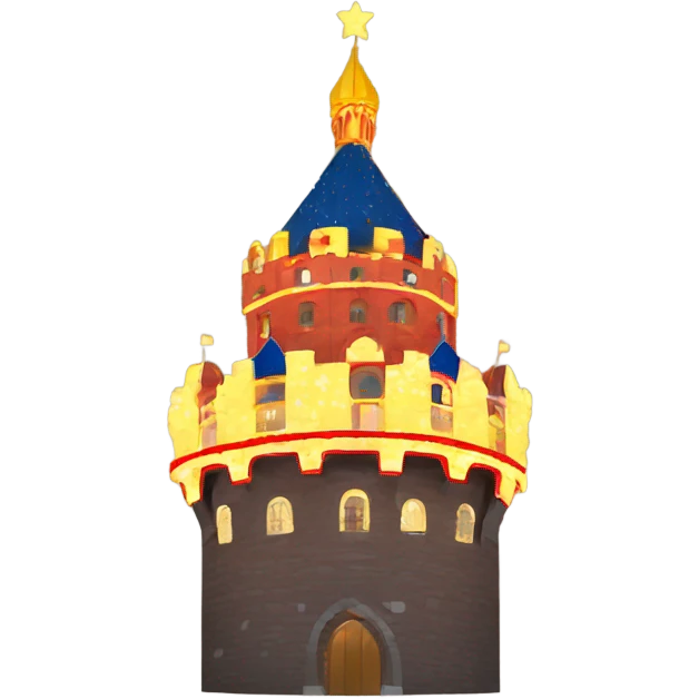 Kremlin tower fireworks , minimalist style  emoji