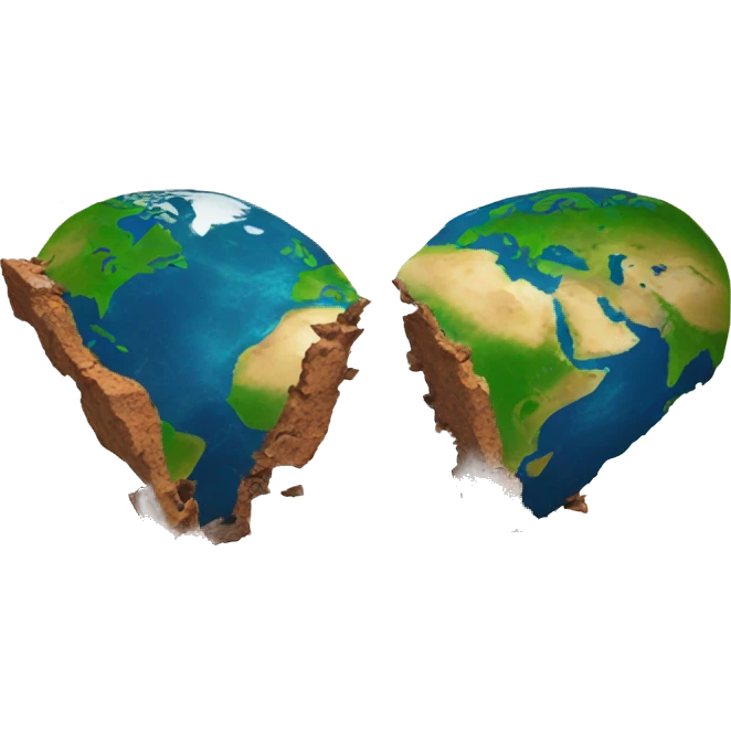 EARTH broken in two  emoji