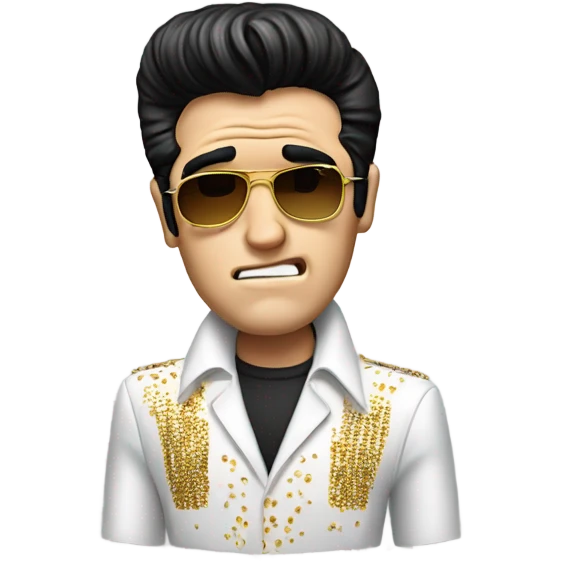 Elvis feeling sick emoji