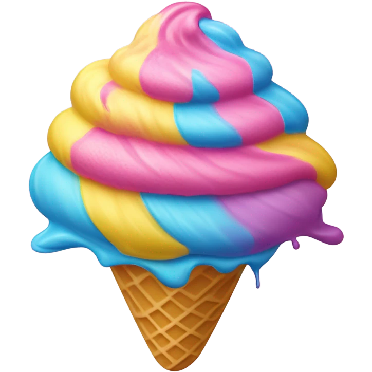 Happy ice cream cone emoji