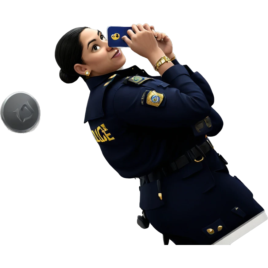 girl in police uniform with jewelry emoji