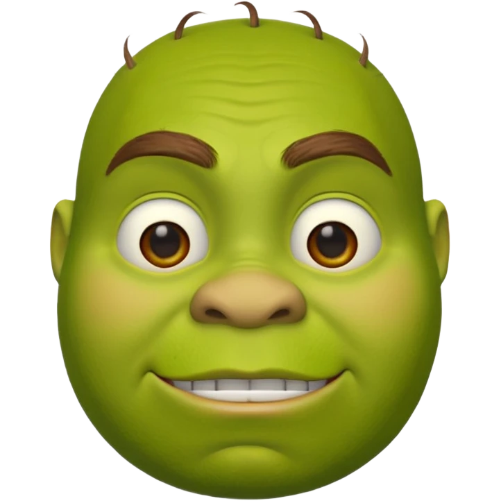 Shrek emoji face showing a 🤨 emoji