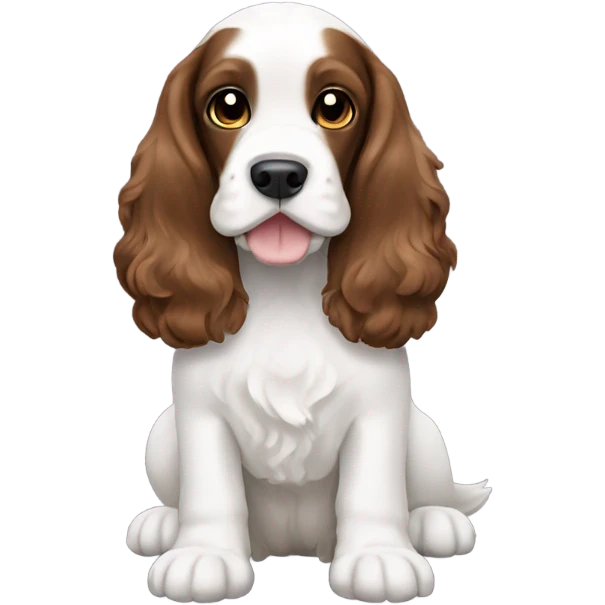 White brown and black English cocker spaniel emoji
