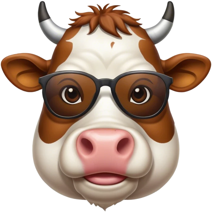 Cow wearing sunglasses emoji