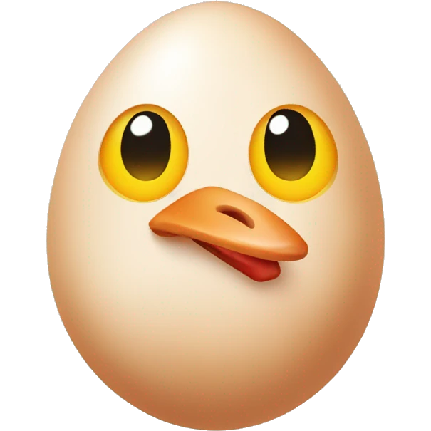 raw chicken egg with a face and a hat emoji