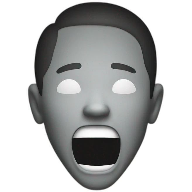 a silhouete man screaming  emoji