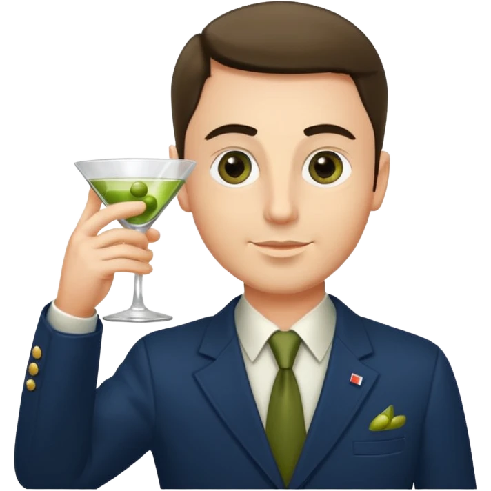 Emoji of a guy respectfully saluting by rising glass of martini cocktail like this 🍸 emoji