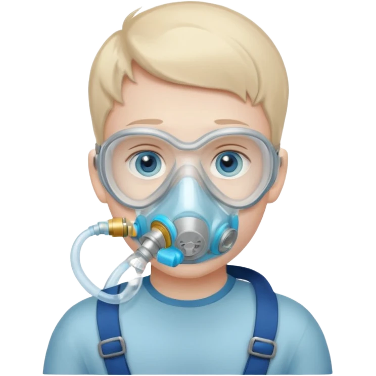 boy with oxygen mask for sea emoji