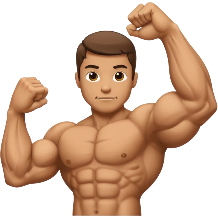 Only Left arm bicep flexing emoji , only show the arm emoji