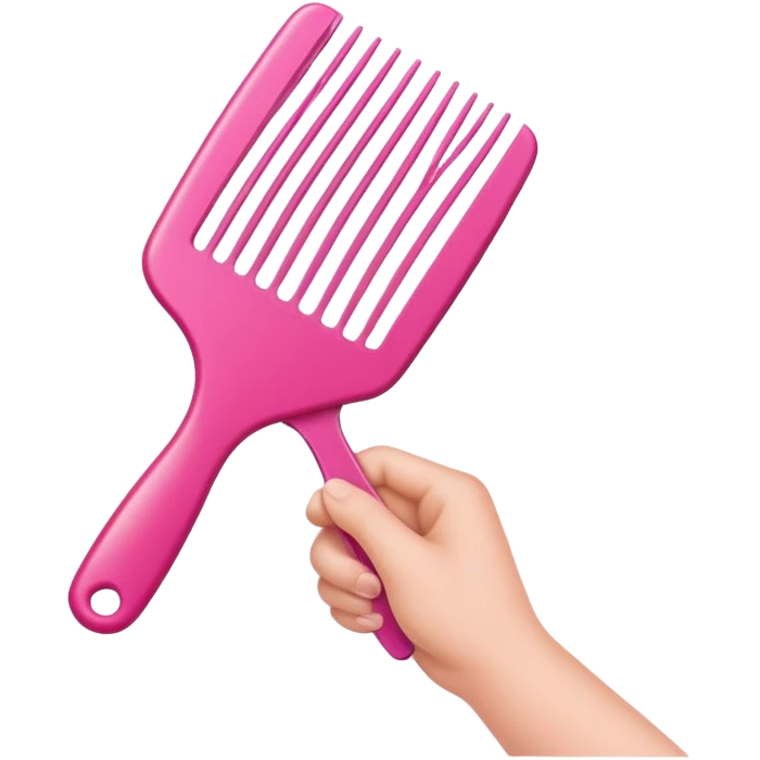 hand holding a pink comb, Apple iOS style emoji emoji