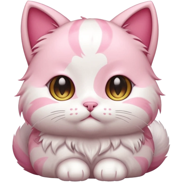 chibi anime pink cat with booty facing up emoji