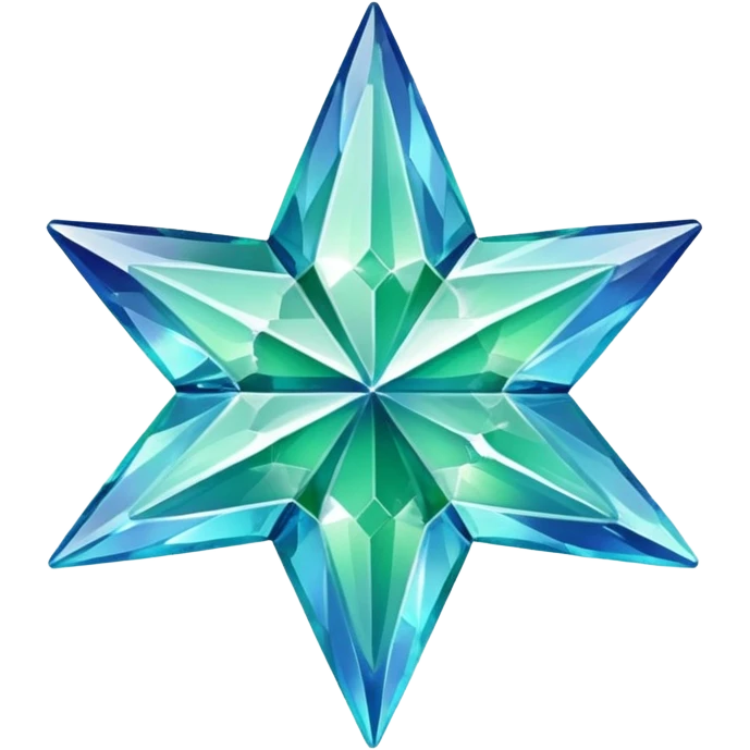 crystal star with green-blue hues emoji