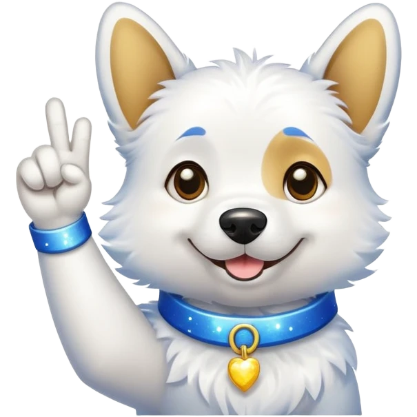 A proud cartoon dog giving a perfect OK hand gesture with sparkles all around emoji