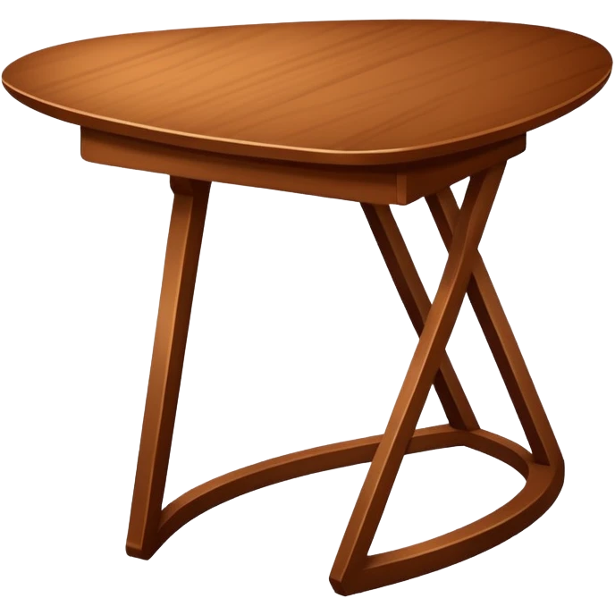 A simple, angled wooden table in the same style as the chair emoji, with a warm medium-brown color, minimal shading, rounded edges, clean lines, on a plain white or transparent background, designed to be recognizable at small (emoji) sizes. emoji