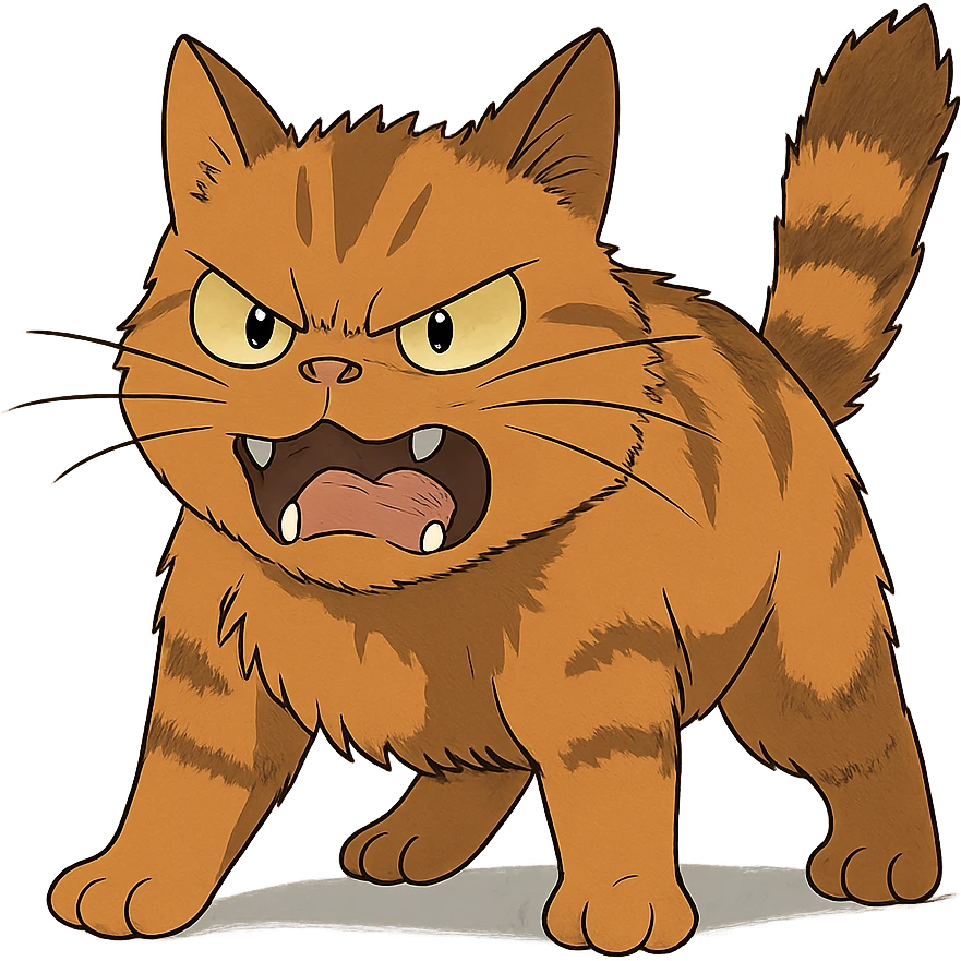 ghibli style angry cat emoji