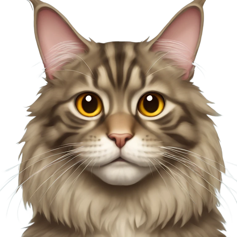 Maine Coon with a stupid face emoji