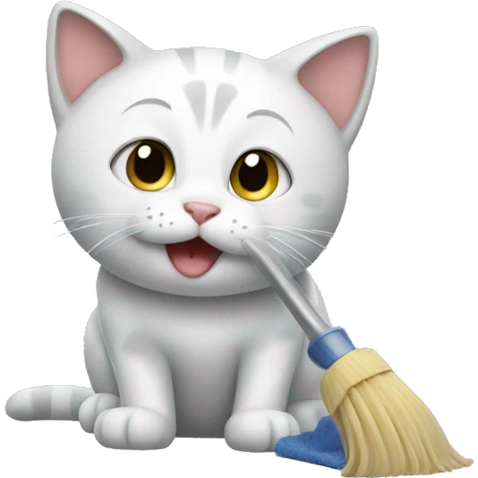 cat cleaning  emoji