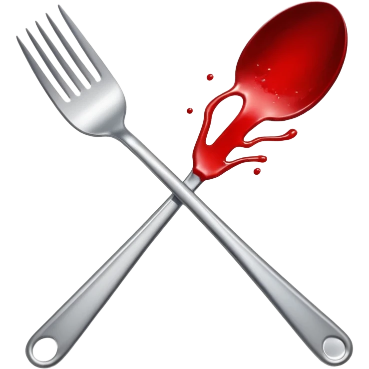 a fork with blood splatter emoji