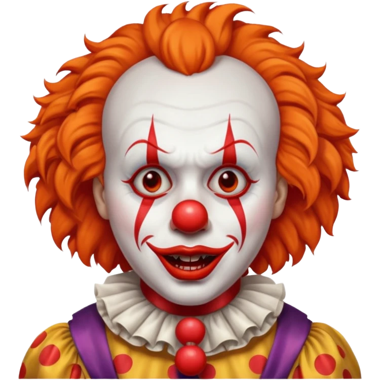 The clown from the movie IT With a little orange hair with the scary lip emoji