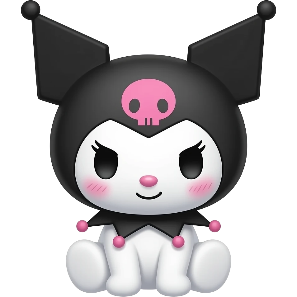 brown skin tone kuromi itching her skin emoji