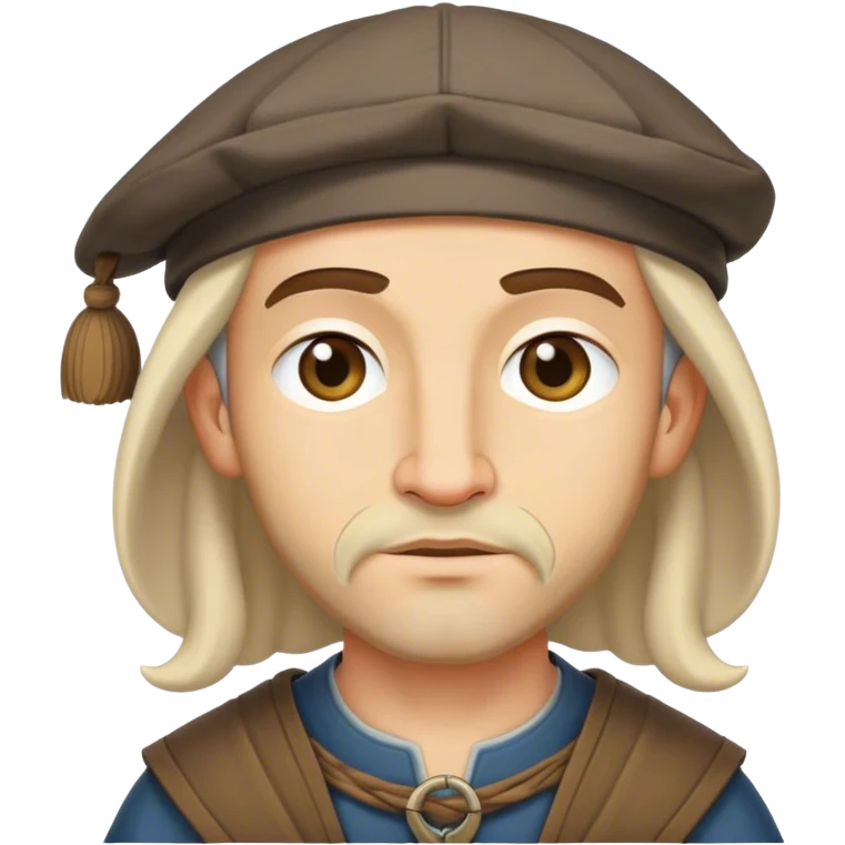 Medieval male merchant cap with folded front emoji