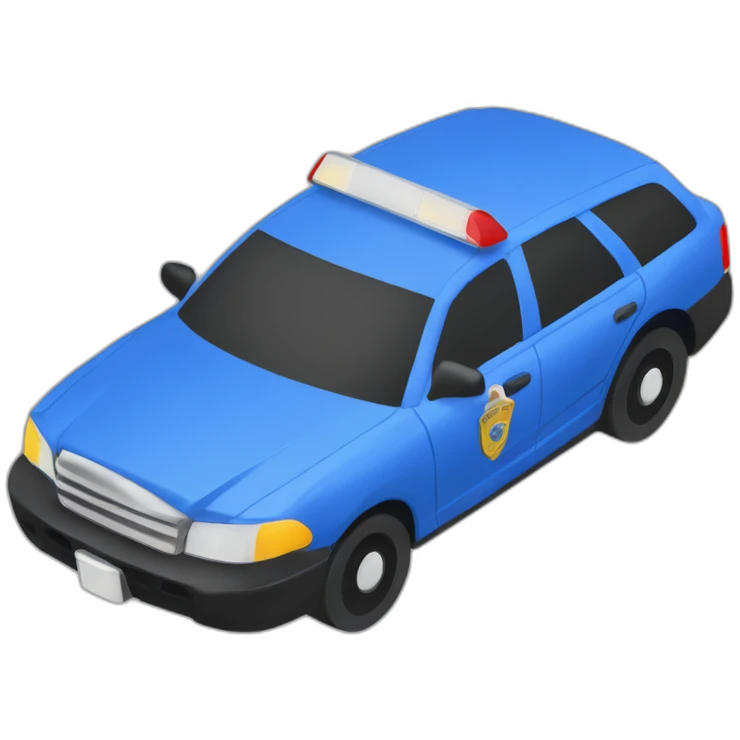 blue police car cenital view emoji