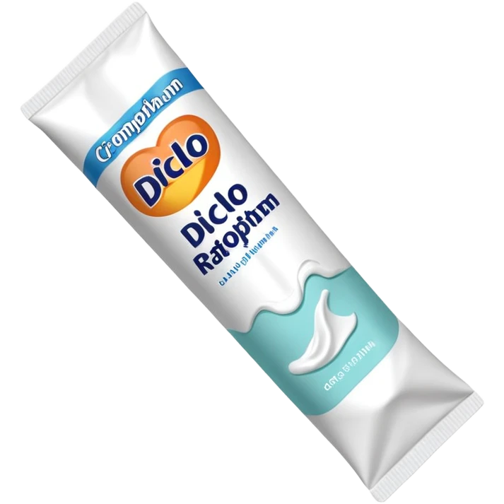 an empty, oversized and totally squeezed out tube of toothpaste labelled "Diclo ratiopharm" emoji