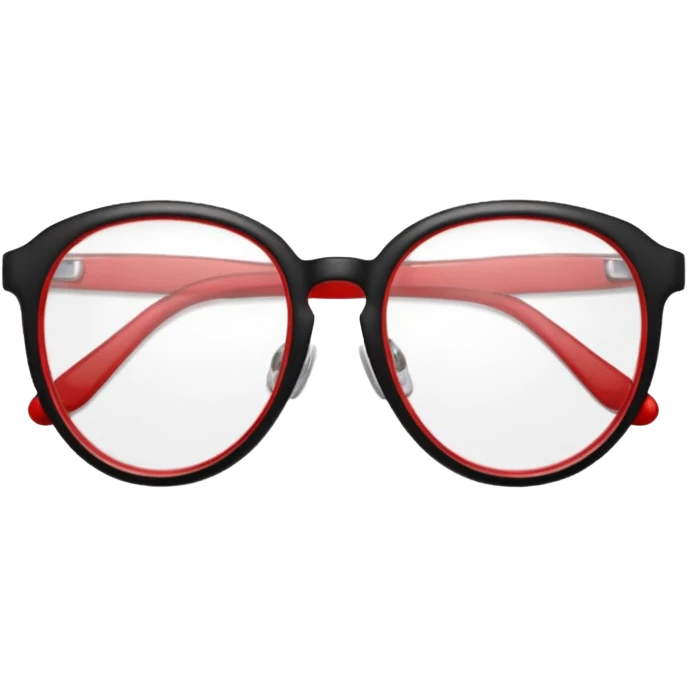 Red Glasses with subtle shine and curved frame edges. emoji
