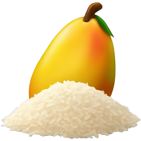 Mushed up mango with rice emoji